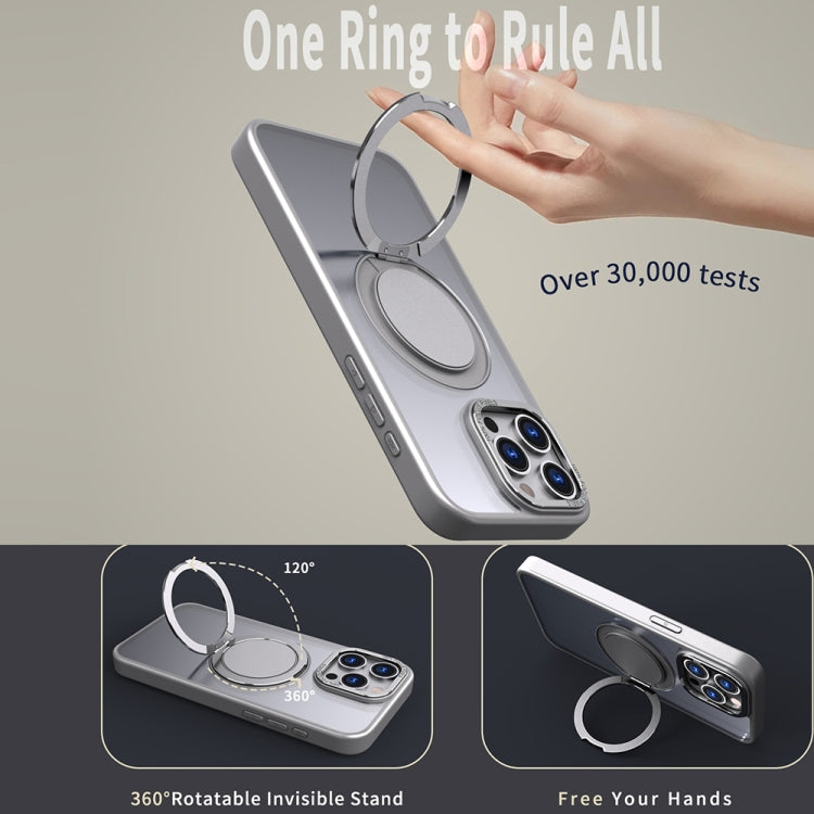 For iPhone 11 Pro Max 360-degree Rotating MagSafe Magnetic Holder Phone Case(Titanium Grey) - iPhone 11 Pro Max Cases by buy2fix | Online Shopping UK | buy2fix