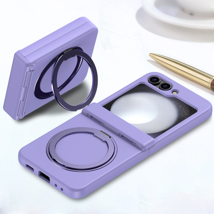 For Samsung Galaxy Z Flip5 5G 360 Degree Stand MagSafe Magnetic All-inclusive Phone Case(Purple) - Galaxy Z Flip5 Cases by buy2fix | Online Shopping UK | buy2fix