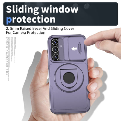 For Samsung Galaxy S23+ 5G Camshield MagSafe Ring Holder Armor Phone Case(Puple) - Galaxy S23+ 5G Cases by buy2fix | Online Shopping UK | buy2fix