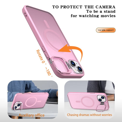 For iPhone 13 Metal Invisible Camera Holder MagSafe Magnetic Phone Case(Pink) - iPhone 13 Cases by buy2fix | Online Shopping UK | buy2fix