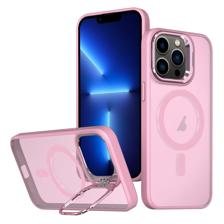 For iPhone 13 Pro Metal Invisible Camera Holder MagSafe Magnetic Phone Case(Pink) - iPhone 13 Pro Cases by buy2fix | Online Shopping UK | buy2fix