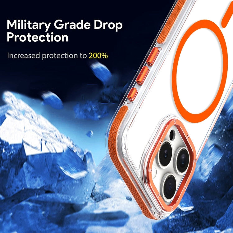 For iPhone 15 Pro Max Dual-Color Clear Acrylic Hybrid TPU MagSafe Phone Case(Orange) - iPhone 15 Pro Max Cases by buy2fix | Online Shopping UK | buy2fix