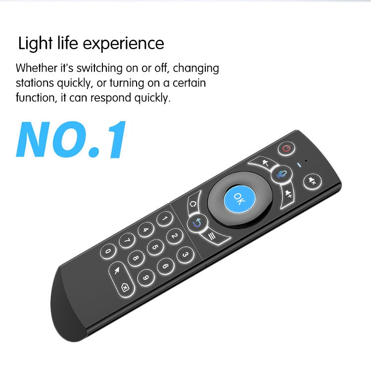 G21 2.4GHz Fly Air Mouse LED Backlight Wireless Keyboard Remote Control with Gyroscope for Android TV Box / PC, Support Intelligent Voice (Blue) - Computer & Networking by buy2fix | Online Shopping UK | buy2fix