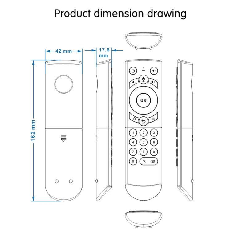 G21 2.4GHz Fly Air Mouse LED Backlight Wireless Keyboard Remote Control with Gyroscope for Android TV Box / PC, Support Intelligent Voice (Blue) - Computer & Networking by buy2fix | Online Shopping UK | buy2fix