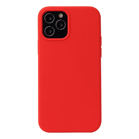 For iPhone 12 / 12 Pro Solid Color Liquid Silicone Shockproof Protective Case(Country Red) - iPhone 12 / 12 Pro Cases by buy2fix | Online Shopping UK | buy2fix