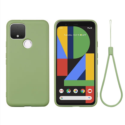 For Google Pixel 5 Pure Color Liquid Silicone Shockproof Full Coverage Case(Green) - Mobile Accessories by buy2fix | Online Shopping UK | buy2fix