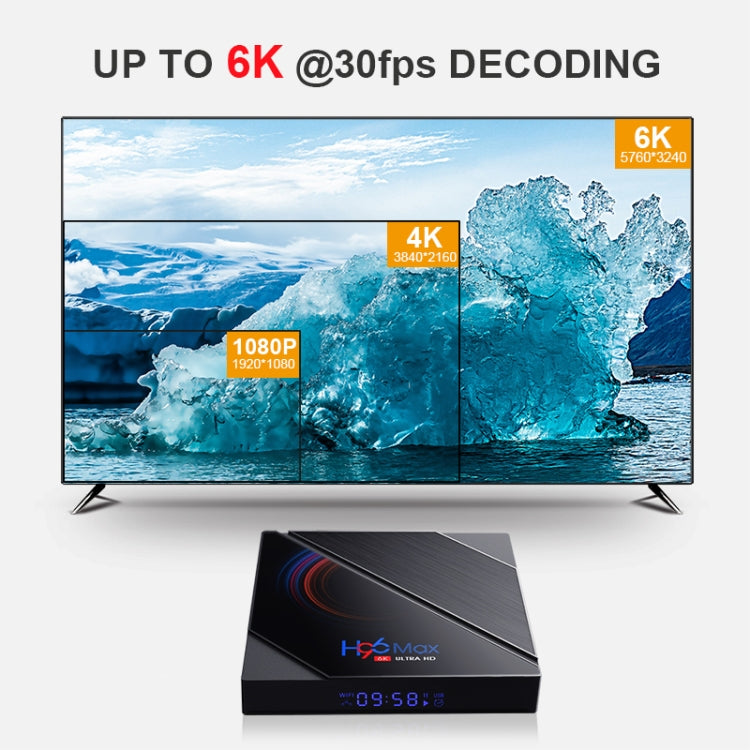 H96 Max 6K Ultra HD Smart TV Box with Remote Controller, Android 10.0, Allwinner H616 Quad Core ARM Cortex-A53, 2GB+16GB, Support TF Card / USBx2 / AV / HDMI / WIFI, EU Plug - Allwinner H6 by buy2fix | Online Shopping UK | buy2fix