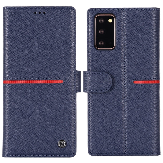 For Samsung Galaxy Note 20 GEBEI Top-grain Leather Horizontal Flip Protective Case with Holder & Card Slots & Wallet & Photo Frame(Blue) - Galaxy Note20 Cases by GEBEI | Online Shopping UK | buy2fix