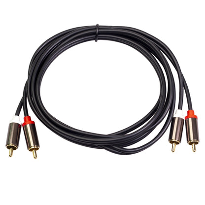 3660B 2 x RCA to 2 x RCA Gold-plated Audio Cable, Cable Length:1m(Black) -  by buy2fix | Online Shopping UK | buy2fix