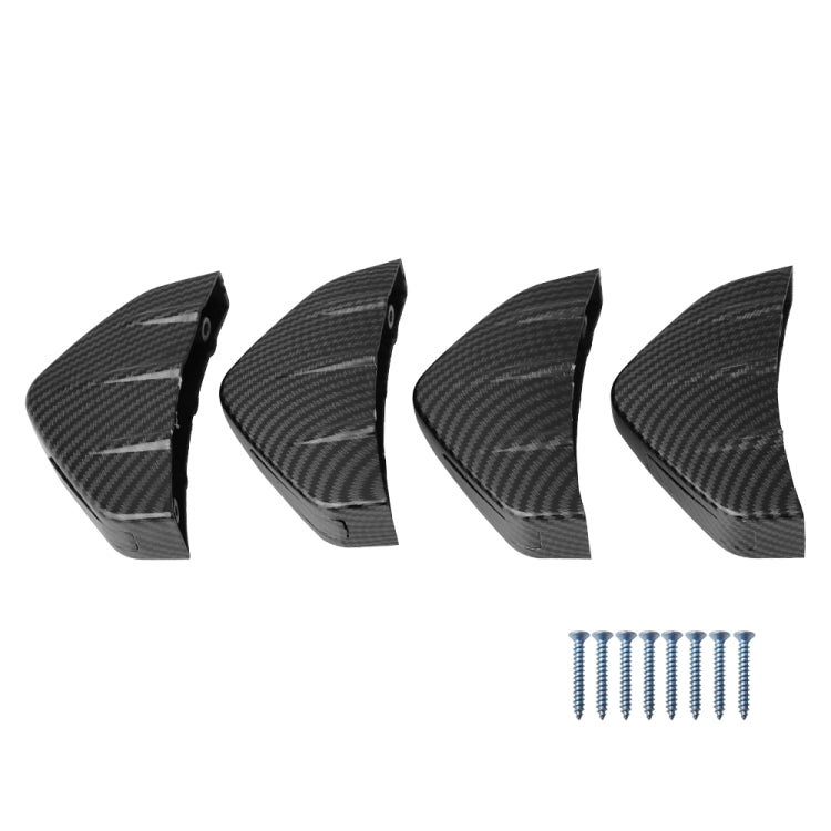 4 PCS Carbon Texture Car General Shark Fin Rear Spoiler Bumper Chassis Decoration - Bumper by buy2fix | Online Shopping UK | buy2fix