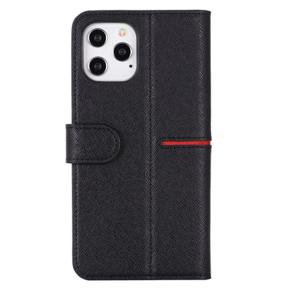 For iPhone 12 / 12 Pro GEBEI Top-grain Leather Horizontal Flip Protective Case with Holder & Card Slots & Wallet & Photo Frame(Black) - iPhone 12 / 12 Pro Cases by GEBEI | Online Shopping UK | buy2fix