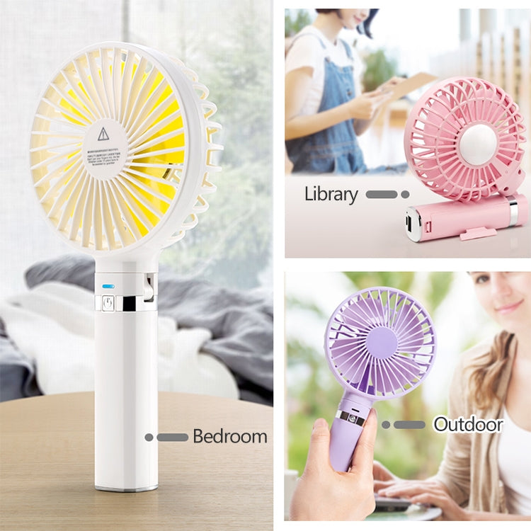 S2 Portable Foldable Handheld Electric Fan, with 3 Speed Control & Night Light (Pink) - Consumer Electronics by buy2fix | Online Shopping UK | buy2fix