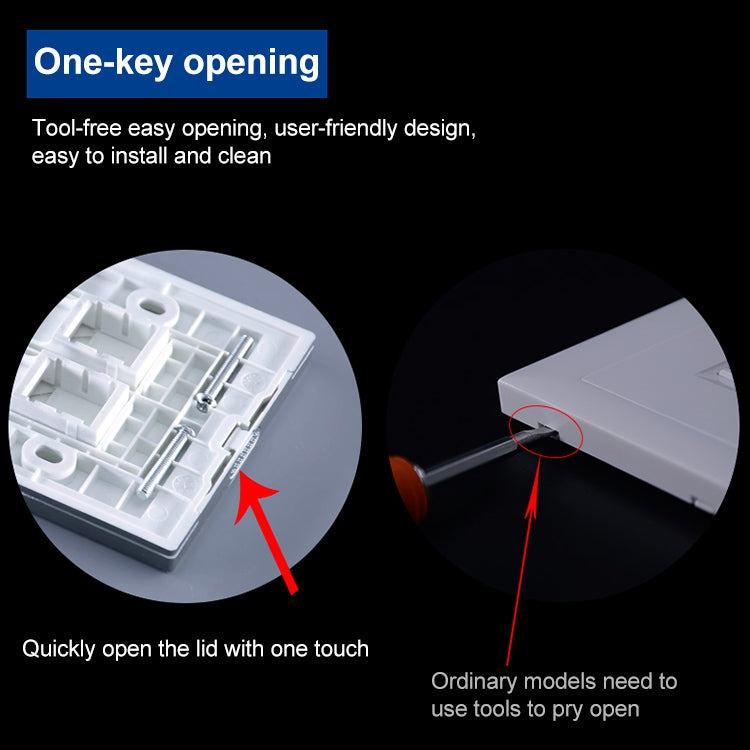 CAT.6 Shielded Pass-through Network Module, Dual Ports Panel + Shielded Pass-through + Telephone Socket (Gold) - Lan Cable and Tools by buy2fix | Online Shopping UK | buy2fix