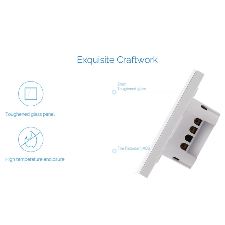 WS-EU-01 EWeLink APP & Touch Control 2A 1 Gang Tempered Glass Panel Smart Wall Switch, AC 90V-250V, EU Plug - Consumer Electronics by buy2fix | Online Shopping UK | buy2fix