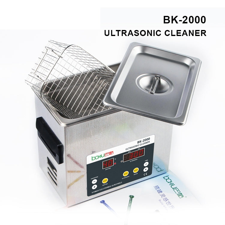 BAKU BK-2000 120W 3.36L LCD Display Heating Ultrasonic Cleaner with Basket, AC 220V, EU Plug - Home & Garden by BAKU | Online Shopping UK | buy2fix