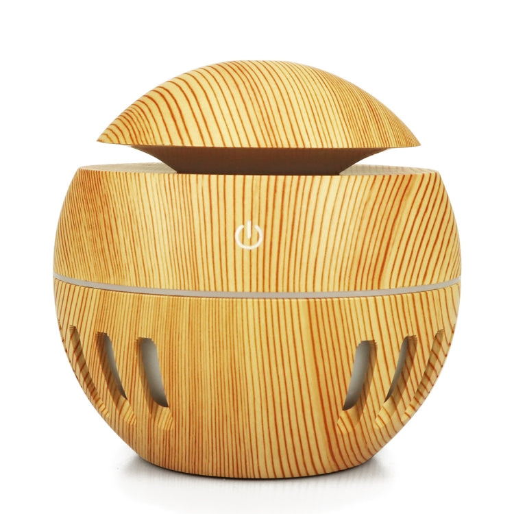 Wood Grain USB Hollowed-out Humidifier Seven Color Aromatherapy Lamp Automatic Alcohol Sprayer with Remote Control(Light Brown-3) - Home & Garden by buy2fix | Online Shopping UK | buy2fix