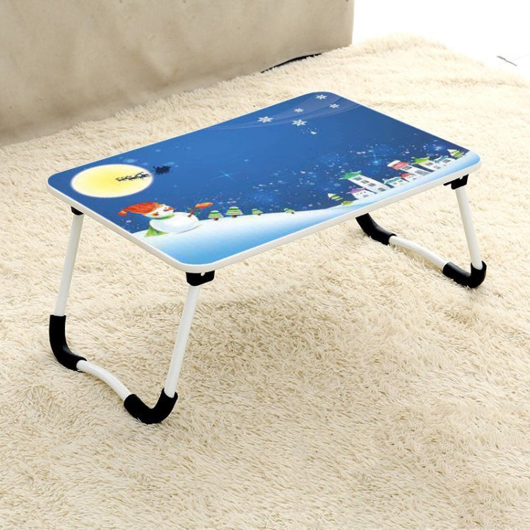 W-shaped Non-slip Legs Square Pattern Adjustable Folding Portable Laptop Desk without Card Slot (Snowman) - Computer & Networking by buy2fix | Online Shopping UK | buy2fix