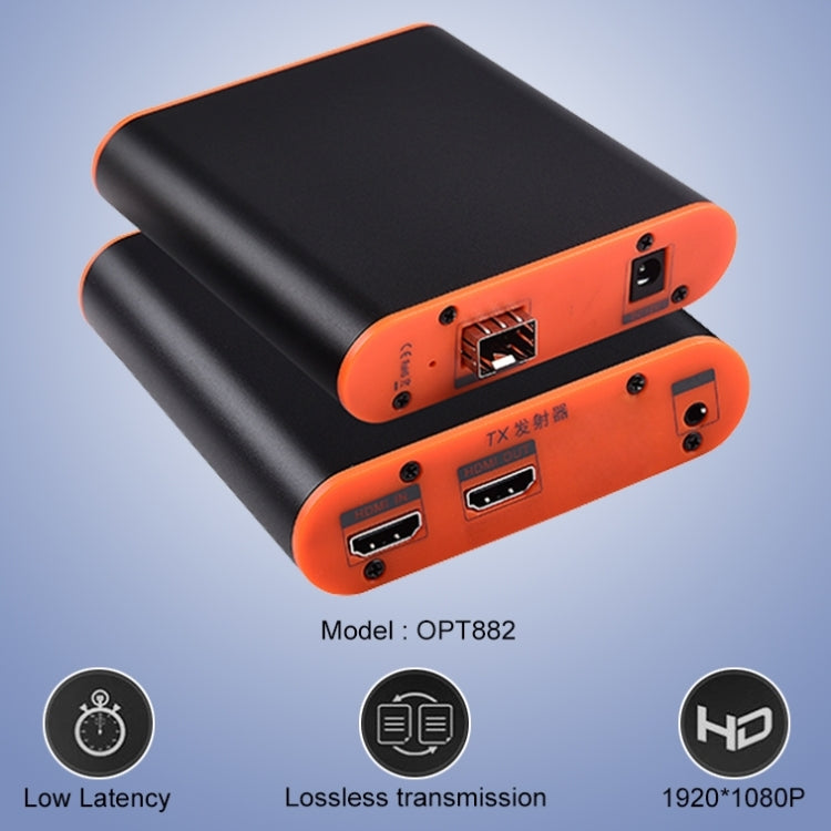 OPT882 HDMI Extender (Receiver & Sender) Fiber Optic Extender , Transmission Distance: 20KM (EU Plug) - Amplifier by buy2fix | Online Shopping UK | buy2fix