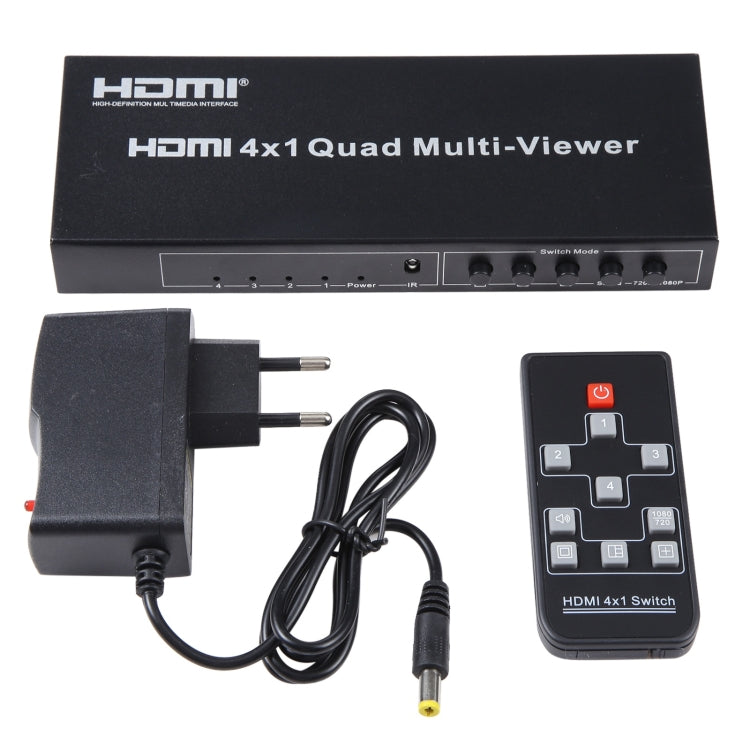 4 in 1 Out HDMI Quad Multi-viewer with Seamless Switcher, US Plug -  by buy2fix | Online Shopping UK | buy2fix