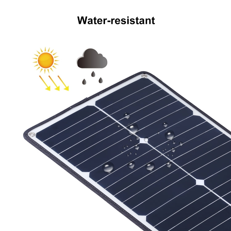 HAWEEL 3 PCS 20W Monocrystalline Silicon Solar Power Panel Charger, with USB Port & Holder & Tiger Clip, Support QC3.0 and AFC(Black) - Charger by HAWEEL | Online Shopping UK | buy2fix