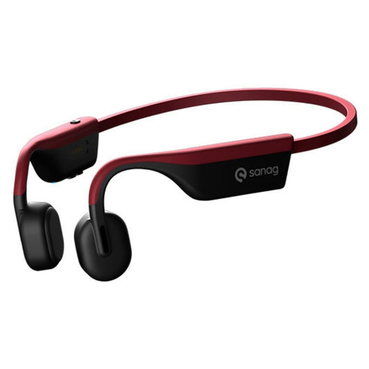 Sanag A9S Bone Conduction Bluetooth 5.1 HiFi Sports Earphone (Red Black) - Sport Earphone by Sanag | Online Shopping UK | buy2fix