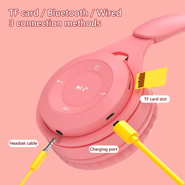 Y08 Hifi Sound Quality Macaron Bluetooth Headset, Supports Calling & TF Card & 3.5mm AUX (White) - Headset & Headphone by buy2fix | Online Shopping UK | buy2fix