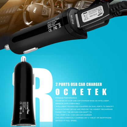 ROCKETEK CC2P DC 5V 4.2A Dual USB Smart Car Charger - Car Charger by ROCKETEK | Online Shopping UK | buy2fix