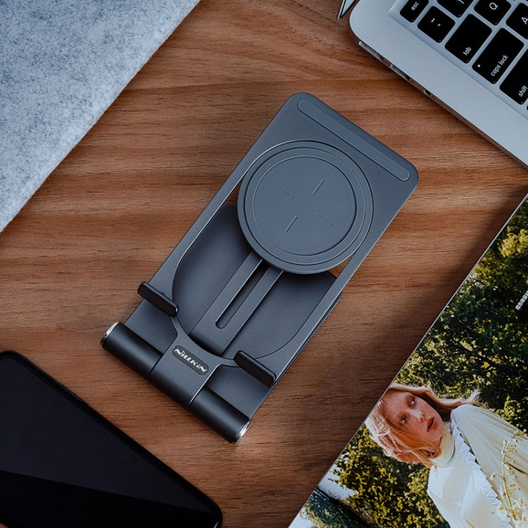 NILLKIN 2 in 1 15W PoweHold Mini Vertical Foldable Detachable Wireless Charger Mobile Phone Holder (Dark Gray) - Apple Accessories by NILLKIN | Online Shopping UK | buy2fix