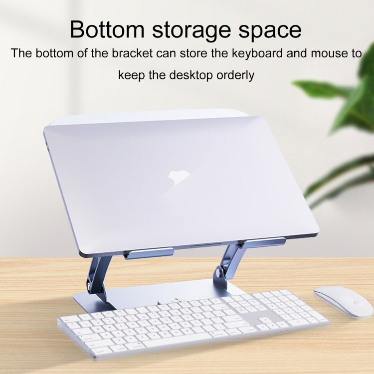 R- JUST HZ08-1 Rotating Two Holes Lifting Laptop Stand (Silver) - MacBook Holder by R-JUST | Online Shopping UK | buy2fix