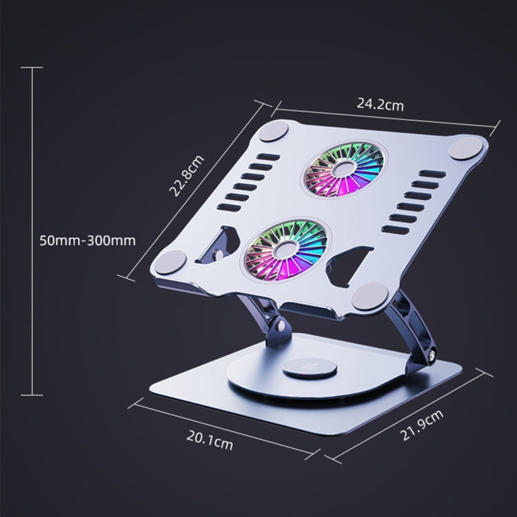 R- JUST HZ13-1 Rotating Foldable Multi-Angle Aluminum Alloy Laptop Fan Bracket (Silver) - MacBook Holder by R-JUST | Online Shopping UK | buy2fix