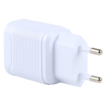 LZ-728 2 in 1 18W QC 3.0 USB Interface Travel Charger + USB to 8 Pin Data Cable Set, EU Plug, Cable Length: 1m(White) - Apple Accessories by buy2fix | Online Shopping UK | buy2fix