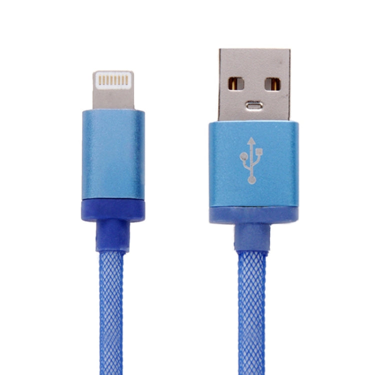 1m Net Style Metal Head 8 Pin to USB Data / Charger Cable(Blue) - Normal Style Cable by buy2fix | Online Shopping UK | buy2fix