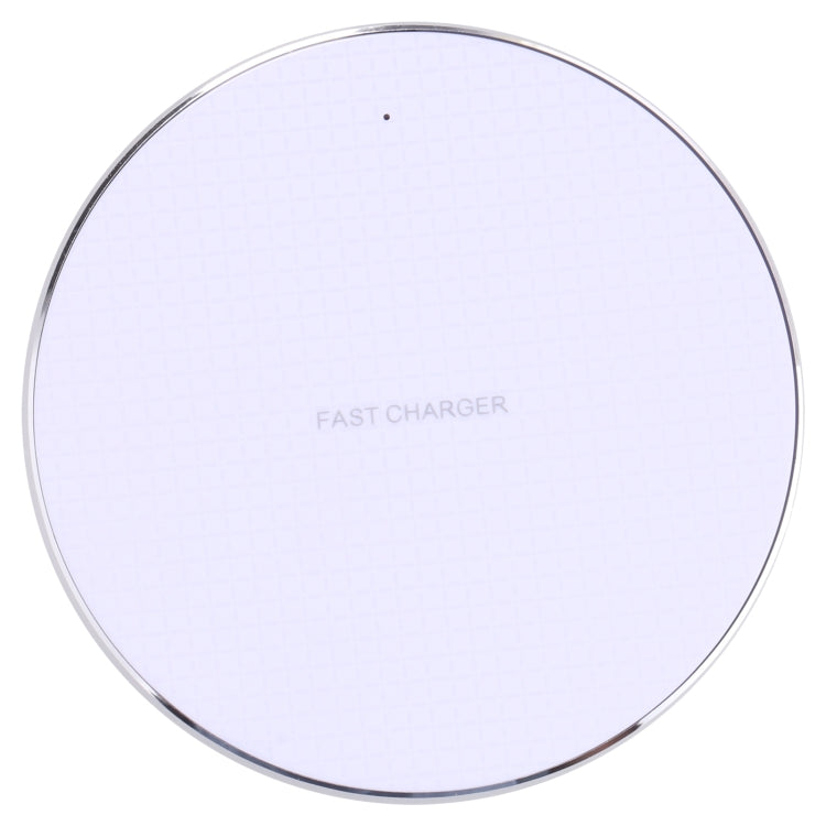 10W QI Plaid Pattern Round Metal Wireless Charger (White) - Apple Accessories by buy2fix | Online Shopping UK | buy2fix