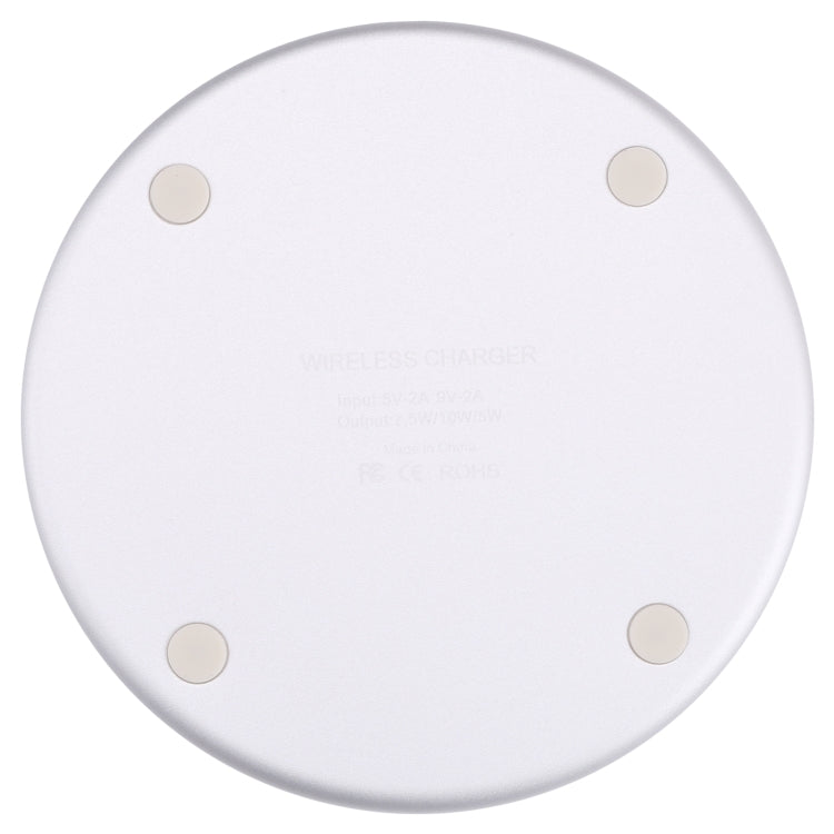 10W QI Plaid Pattern Round Metal Wireless Charger (White) - Apple Accessories by buy2fix | Online Shopping UK | buy2fix