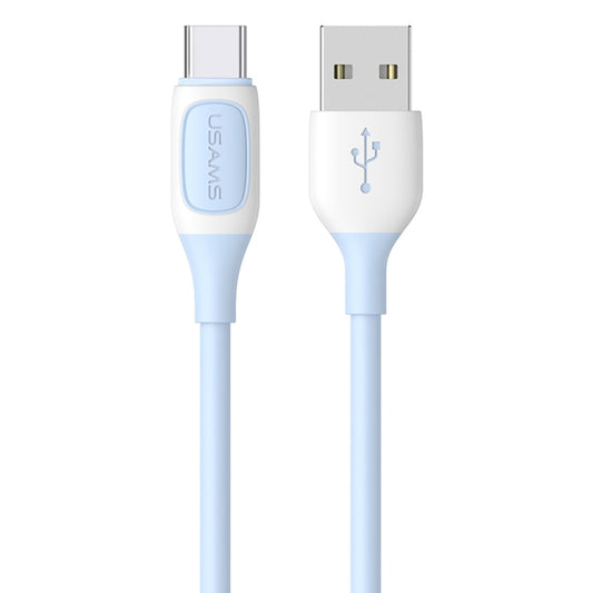 USAMS US-SJ596 Jelly Series USB to Type-C Two-Color Data Cable, Cable Length: 1m(Blue) -  by USAMS | Online Shopping UK | buy2fix