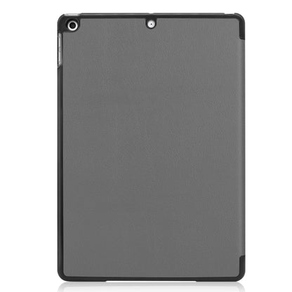 For iPad 10.2 Custer Texture Horizontal Flip Smart PU Leather Case with Sleep / Wake-up Function & Three-folding Holder (Grey) - iPad 10.2 Cases by buy2fix | Online Shopping UK | buy2fix