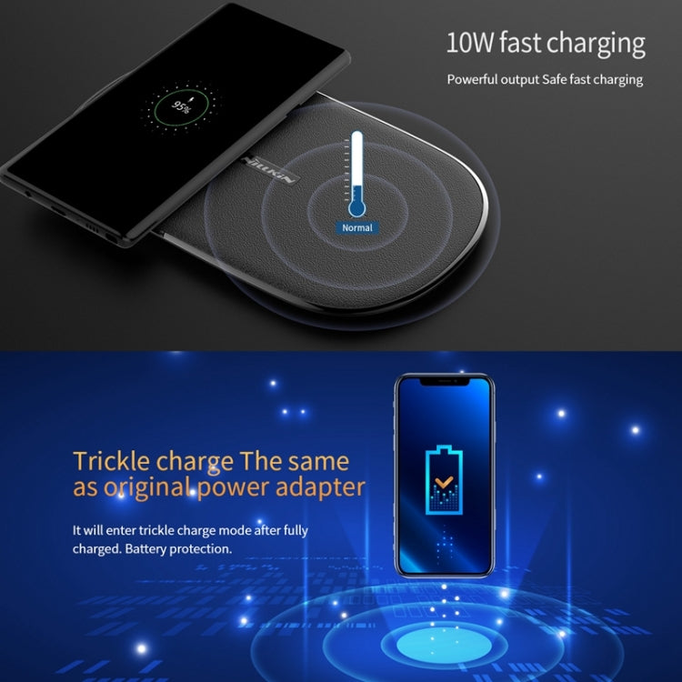 NILLKIN MC031 Gemini Dual Wireless Faster Charger QI Standard Smart Recognition 5/7.5/10W, For iPhone / Samsung / Nokia other QI Standard Smart Phones(Black) - Wireless Charger by NILLKIN | Online Shopping UK | buy2fix