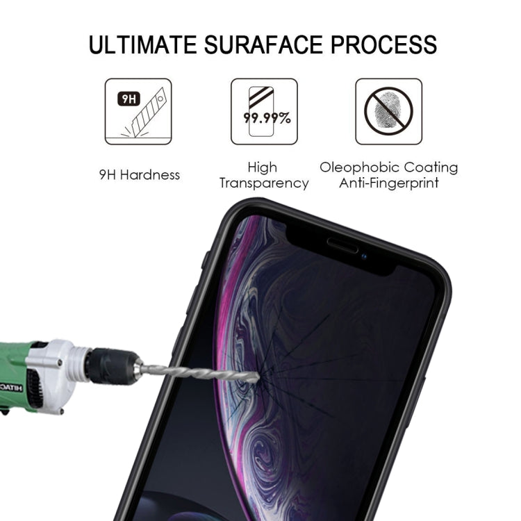 For iPhone 11 / XR Full Glue Silk Print Full Screen Tempered Glass Film(Black) - iPhone XR Tempered Glass by buy2fix | Online Shopping UK | buy2fix