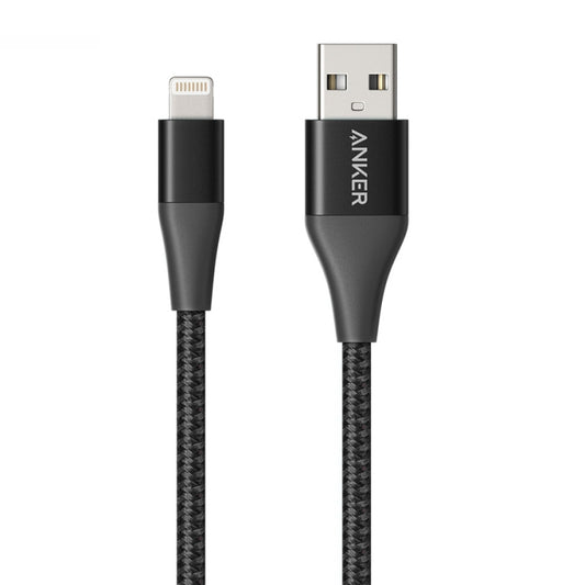ANKER A8452 Powerline+ II USB to 8 Pin Apple MFI Certificated Nylon Pullable Carts Charging Data Cable, Length: 0.9m(Black) - Apple Accessories by ANKER | Online Shopping UK | buy2fix