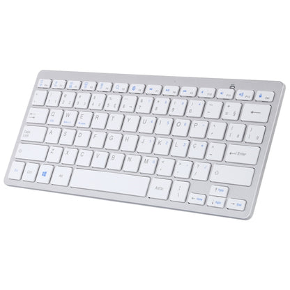 WB-8022 Ultra-thin Wireless Bluetooth Keyboard for iPad, Samsung, Huawei, Xiaomi, Tablet PCs or Smartphones, Portuguese Keys(Silver) - Computer & Networking by buy2fix | Online Shopping UK | buy2fix