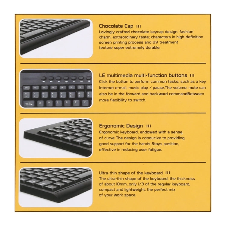 KB-301A Multimedia Notebook Mini Wired Keyboard, English Version (Black) -  by buy2fix | Online Shopping UK | buy2fix