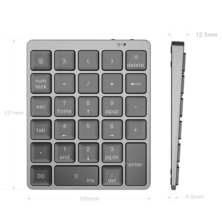 N960 Ultra-thin Universal Aluminum Alloy Rechargeable Wireless Bluetooth Numeric Keyboard (Silver) - Mini Keyboard by buy2fix | Online Shopping UK | buy2fix