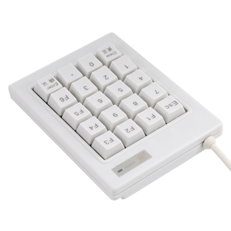 DX-20A 20-keys USB Wired Mechanical Black Shaft Mini Numeric Keyboard (White) - Mini Keyboard by buy2fix | Online Shopping UK | buy2fix