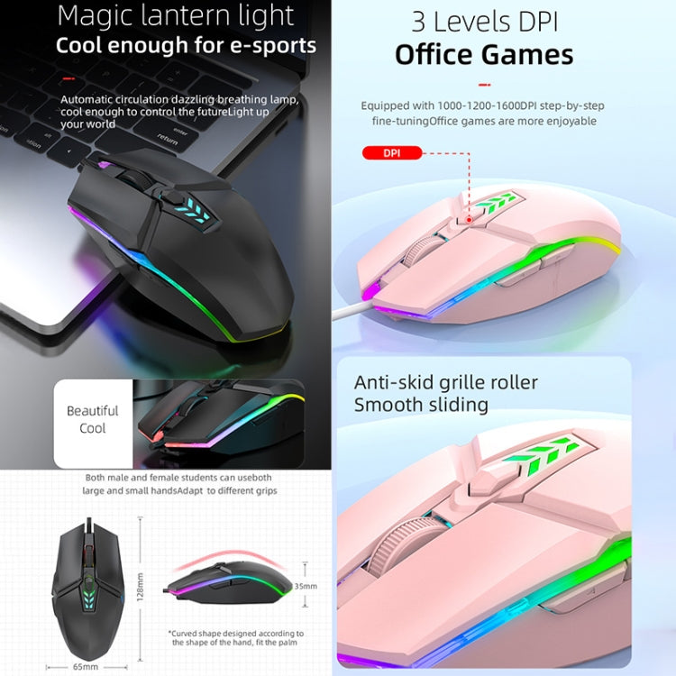 S700 Colorful Light USB Wired Office Gaming Mouse (Blue) - Wired Mice by buy2fix | Online Shopping UK | buy2fix