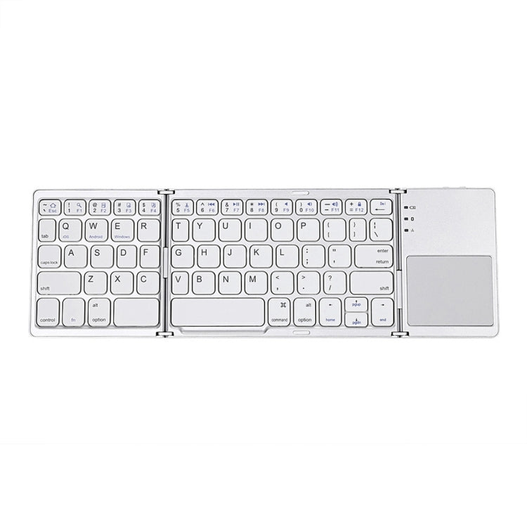 B033 Rechargeable 3-Folding 64 Keys Bluetooth Wireless Keyboard with Touchpad(Silver) - Wireless Keyboard by buy2fix | Online Shopping UK | buy2fix