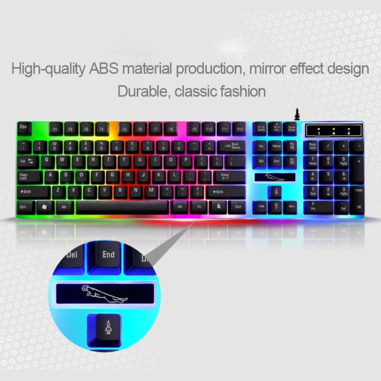 ZGB G21 1600 DPI Professional Wired Colorful Backlight Mechanical Feel Suspension Keyboard + Optical Mouse Kit for Laptop, PC(Black) - Wired Keyboard by buy2fix | Online Shopping UK | buy2fix