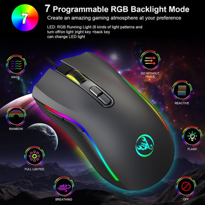 HXSJ A869 Type-C 7200dpi 6-modes Adjustable 7-keys RGB Light Wired Game Mouse - Computer & Networking by HXSJ | Online Shopping UK | buy2fix