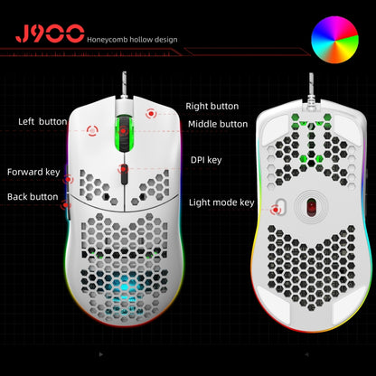 HXSJ J900 6 Keys RGB Lighting Programmable Gaming Wired Mouse (White) -  by HXSJ | Online Shopping UK | buy2fix