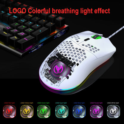 HXSJ J900 6 Keys RGB Lighting Programmable Gaming Wired Mouse (White) -  by HXSJ | Online Shopping UK | buy2fix