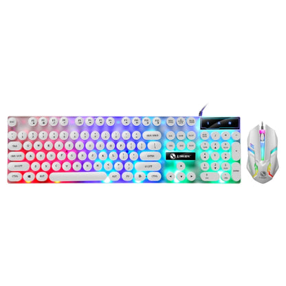 TX300 Mechanical Feel Backlight Punk Wired Keyboard Mouse Set (White) - Wired Keyboard by buy2fix | Online Shopping UK | buy2fix